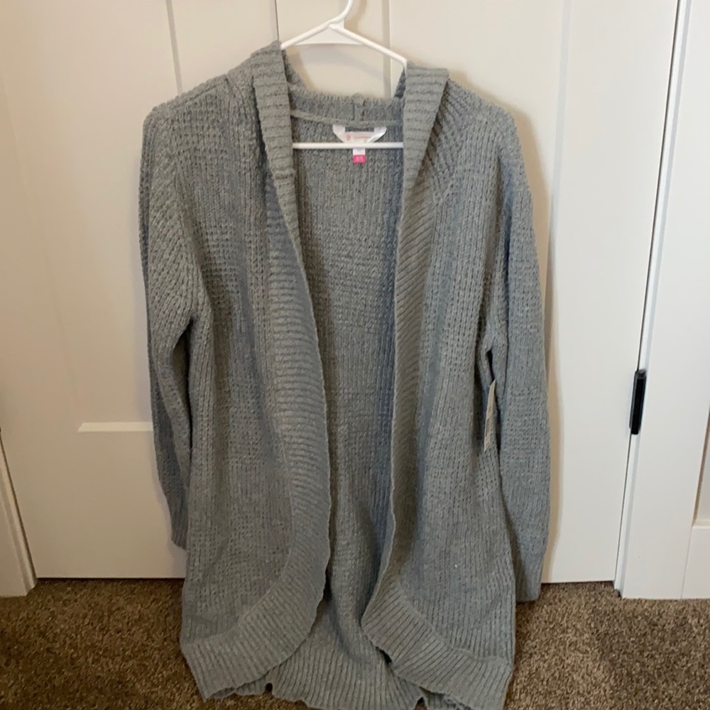 Hooded cardigan sweater